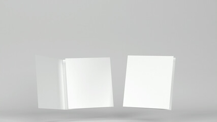 Blank square leaflet mockup