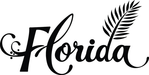 Fototapeta na wymiar Florida - custom calligraphy text