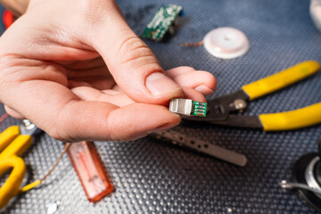 phone charging cable plug repair, soldering, soldering iron