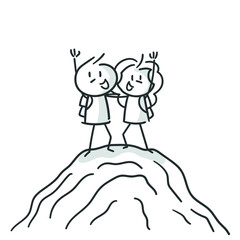 stick figures: together on mountain top (no. 50)