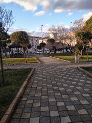 quiet park in the city