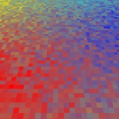 yellow red blue and turquoise pastel colours geometric patterns and square designs