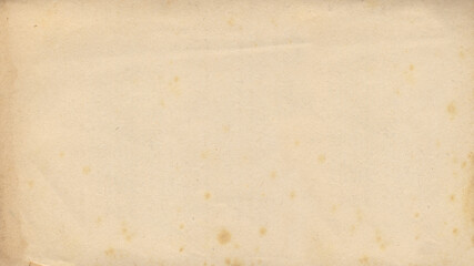 Old paper vintage brown or beige retro design background with damaged, weathered dirty surface. A rustic grungy textured material like a blank horizontal parchment page, an empty manuscript texture