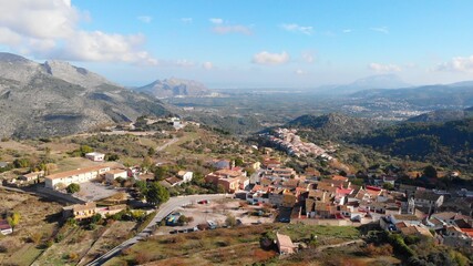 Fototapeta na wymiar Aerial view of Vall de Laguar village in Alicante, Spain