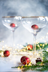 Champagne glass and decoration