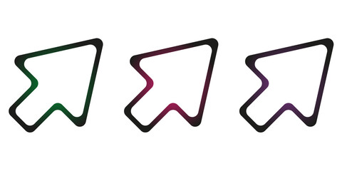 Vector set of arrows. Colored arrows. Arrows simple icons isolated on white background.