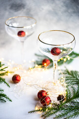 Champagne glass and decoration