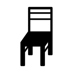 The chair icon. Vector icon of the chair isolated on a white background.