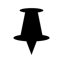 Pushpin vector icon isolated on white background.