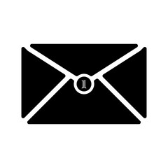 Mail icon. Vector icon of the postal envelope. Icon of the envelope isolated on a white background.
