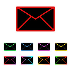 Vector set of envelopes icons. Envelope icons isolated on white background. Mail envelope icons.