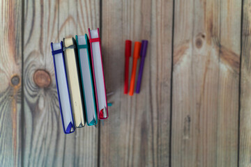 Fototapeta premium Set of Journal notebooks diaries with pens for writing
