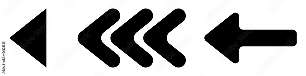 Poster vector set of arrows.vector arrows pointing to the left on a white background. set of vector simple 