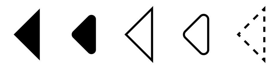 Vector set of black arrows. Arrow icons in flat style. Vector illustration. Collection of icons isolated.