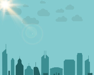 Fototapeta premium Virus warning tape over the city. Coronavirus pandemic.