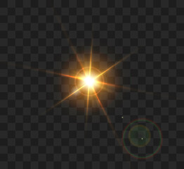 A bright flash of light flickering on a transparent background, for vector illustrations and backgrounds.	