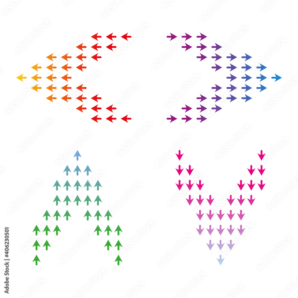 Poster vector set of arrows. arrow icons with halftone effect. arrow icon.