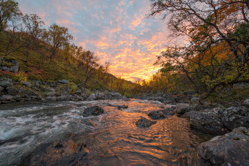 Sunset over the salmon river