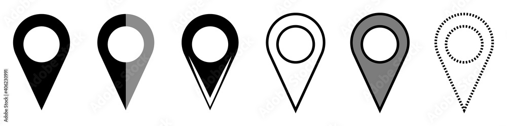 Poster vector set of location points icons. map points icons set. location marker icons set. vector set of 