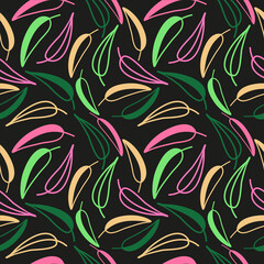 A seamless pattern with modern monstera leaves for textile, wrapping paper, wallpaper. An illustration. 