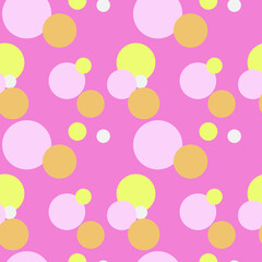 A seamless pattern with colourful balls for wrapping paper, apparel, stationery, textiles. 