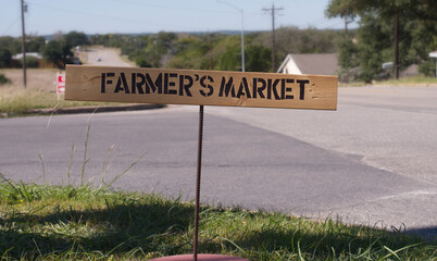 Sign for a local Texas Farmer's market