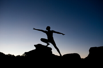 Yoga and meditation on the beach, a healthy lifestyle