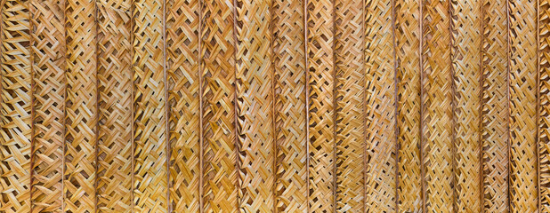 Close-up of a typical hut wall with palm medelas.