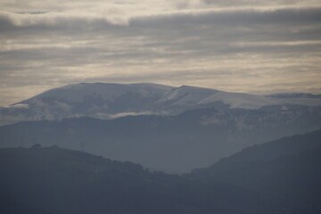 Naklejka na ściany i meble Mountains of the Basque Country in winter