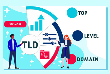 Vector website design template . TLD - Top Level Domain acronym. business concept background. illustration for website banner, marketing materials, business presentation, online advertising. 