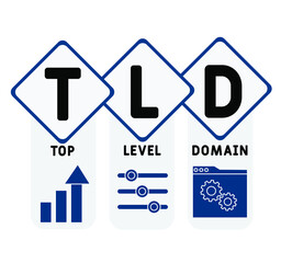 TLD - Top Level Domain  
acronym. business concept background.  vector illustration concept with keywords and icons. lettering illustration with icons for web banner, flyer, landing page