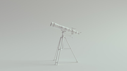 White Modern Telescope 3d illustration render