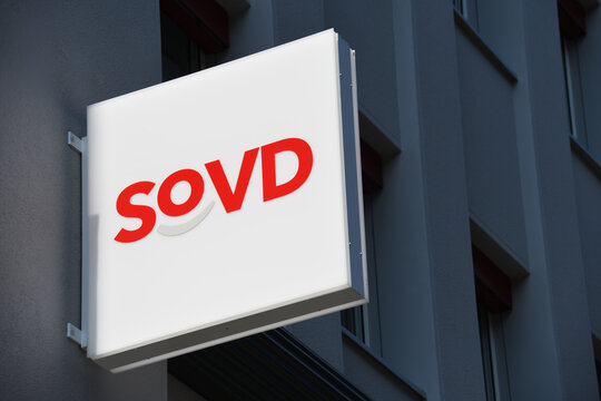 Hannover, Lower Saxony, Germany - April 12, 2020: The Social Association of Germany  in Hanover, Germany - SovD is a German socio-political advocacy organisation