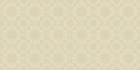 Abstract background pattern with decorative ornament. Beige shades. Seamless wallpaper texture