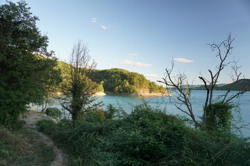 Views of Embalse of Mediano in Huesca, Spain.