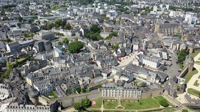 Picturesque view of the city Vannes. View from above. Brittany. France