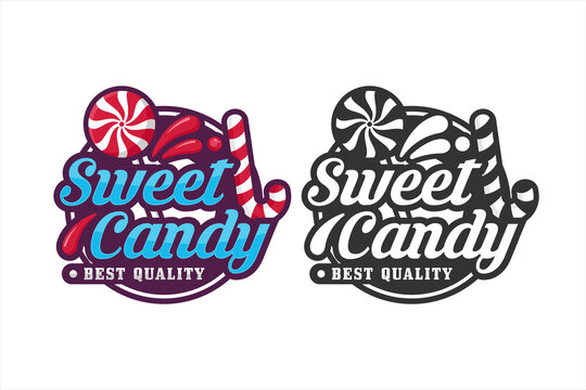Sweet candy design logo premium-1