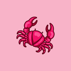 Creative crab logo with variant color