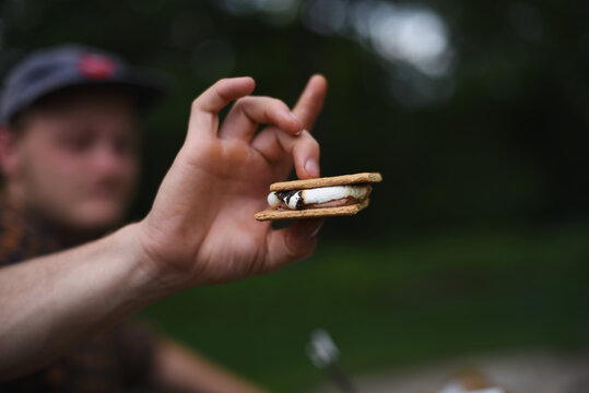 Man Showing Smores