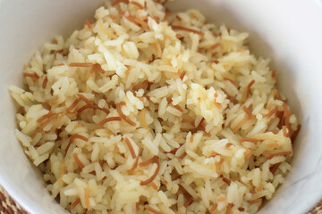 Rice with noodles or rice with vermicelli, arroz con fideos.