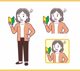 Elderly woman with gray hair