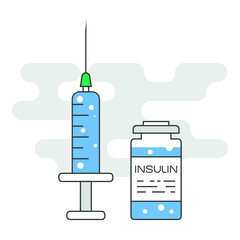 Insulin line concept. Vector illustration. Element template for design.