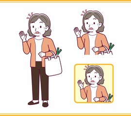 Elderly woman with gray hair