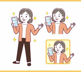 Elderly woman with gray hair