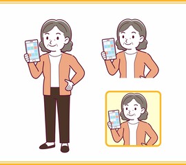 Elderly woman with gray hair