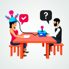 Quiz concept. Test, exam, answer, education, learning, internet, lottery. Vector illustration