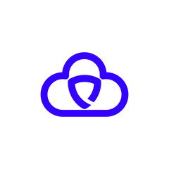 Cloud Shield Data Storage Logo Design Graphic Concept