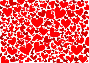 heart red pattern design on white background design illustration vector