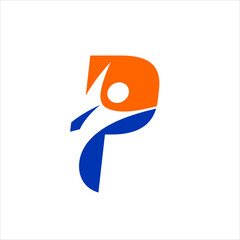 initial p combined people icon, initial logo.