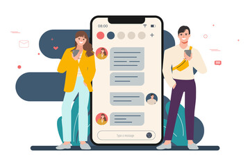Social media concept to chatting message on a smartphone.